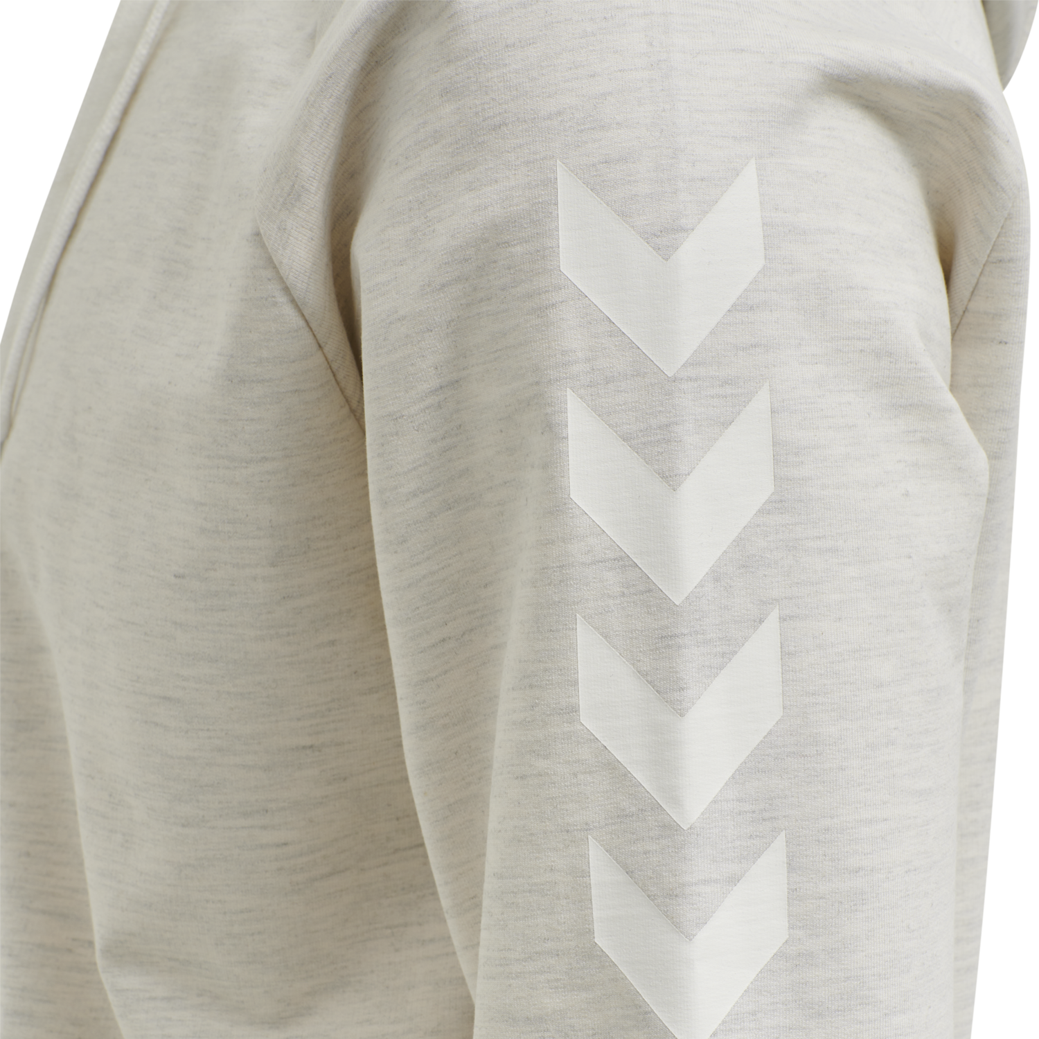 HMLGO COTTON ZIP HOODIE, EGRET MELANGE, packshot