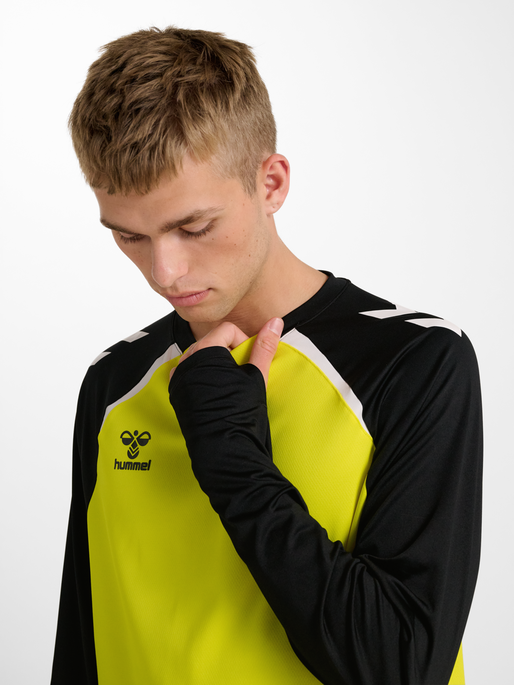 hmlLEAD 2.0 CREW SWEAT, BLAZING YELLOW/BLACK, model