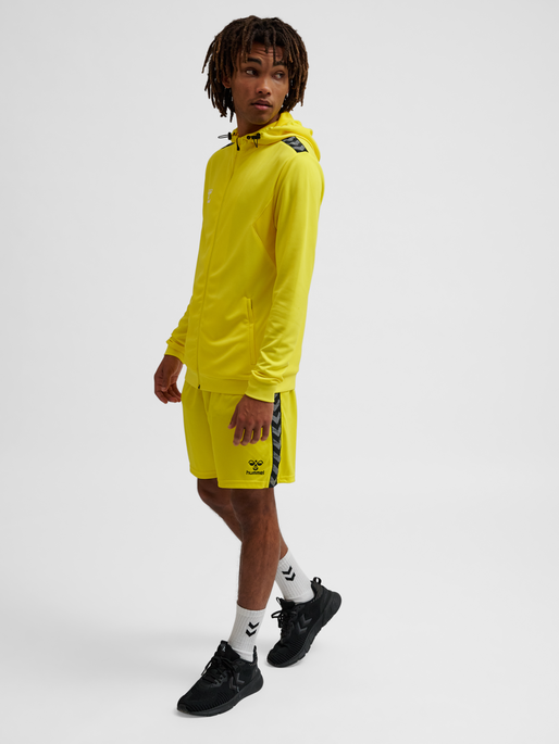 hmlAUTHENTIC PL ZIP HOODIE, BLAZING YELLOW, model
