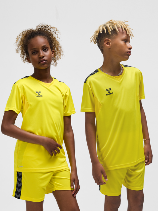 hmlAUTHENTIC PL JERSEY S/S KIDS, BLAZING YELLOW, model