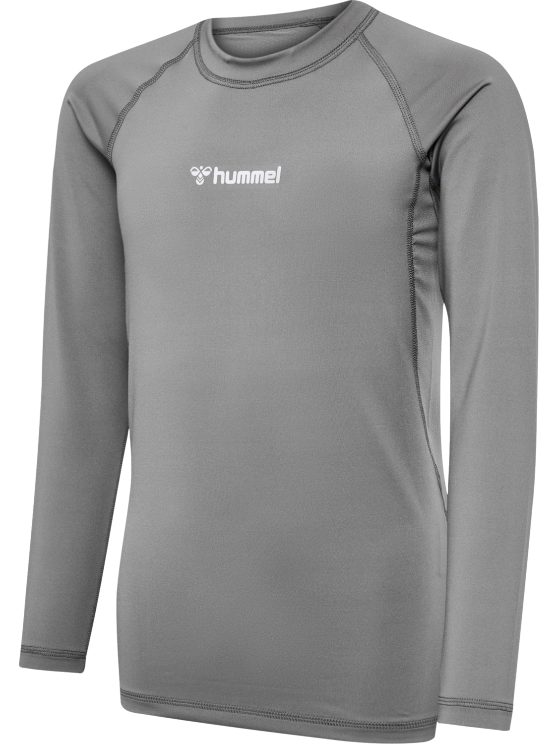 hmlBL PERFORMANCE TEE L/S KIDS, STEEL GRAY, packshot