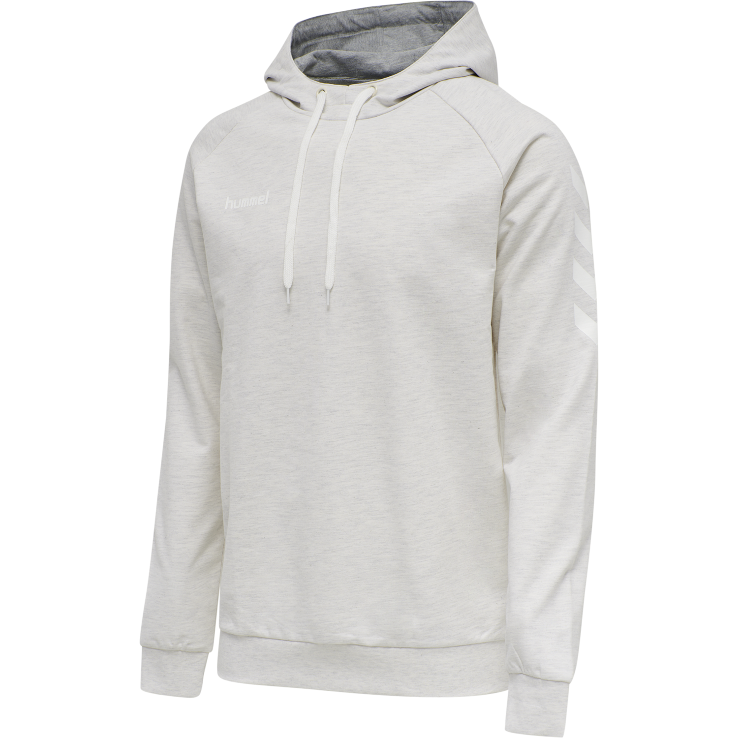 HMLGO COTTON HOODIE, EGRET MELANGE, packshot