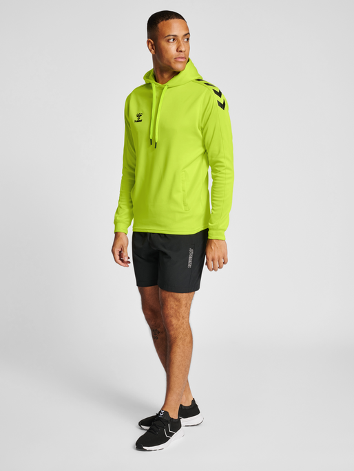 hmlCORE XK POLY SWEAT HOODIE, LIME POPSICLE, model