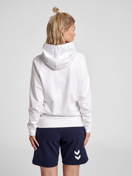 HMLGO COTTON LOGO HOODIE WOMAN, WHITE, model