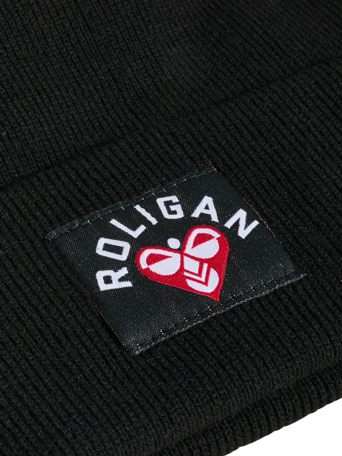 hmlROLIGAN KNITTED BEANIE, BLACK, packshot