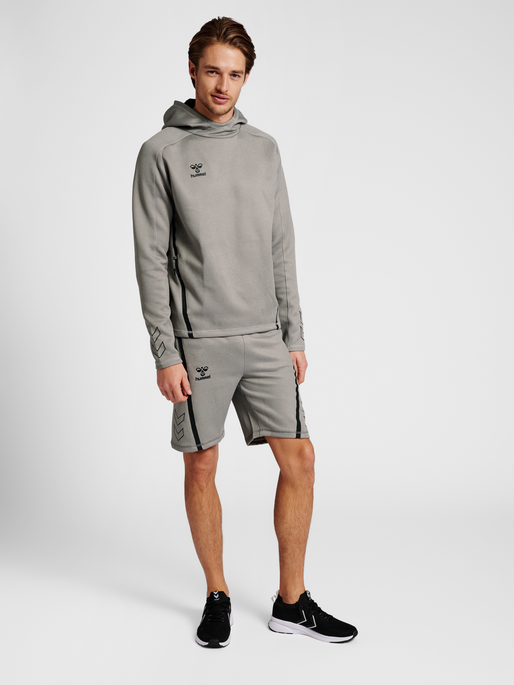 hmlCIMA XK HOODIE, GREY MELANGE, model