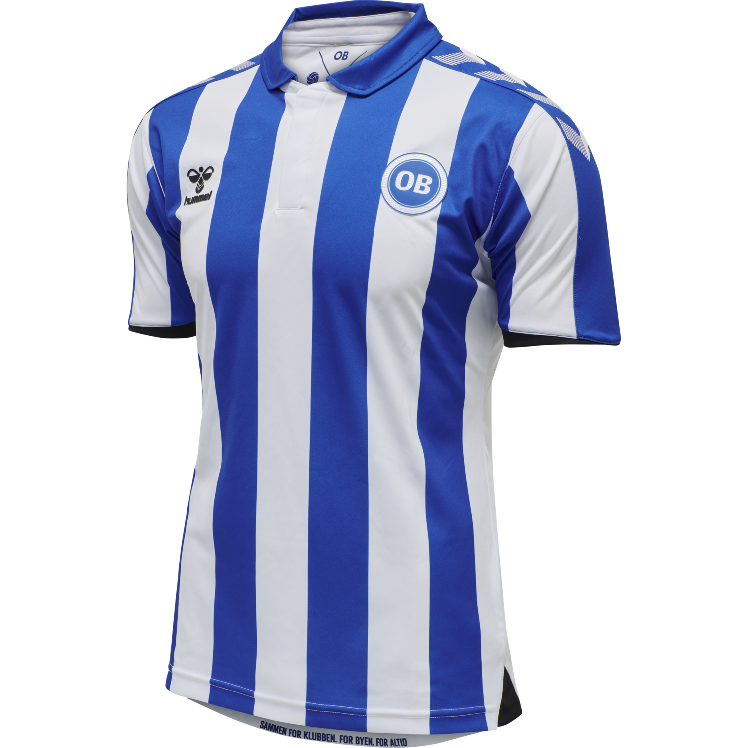 OB 20/21 HOME JERSEY S/S _KIDS, WHITE/LAPIS BLUE UNSPONSORED, packshot