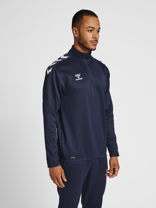 hmlCORE XK HALF ZIP POLY SWEAT, MARINE, model