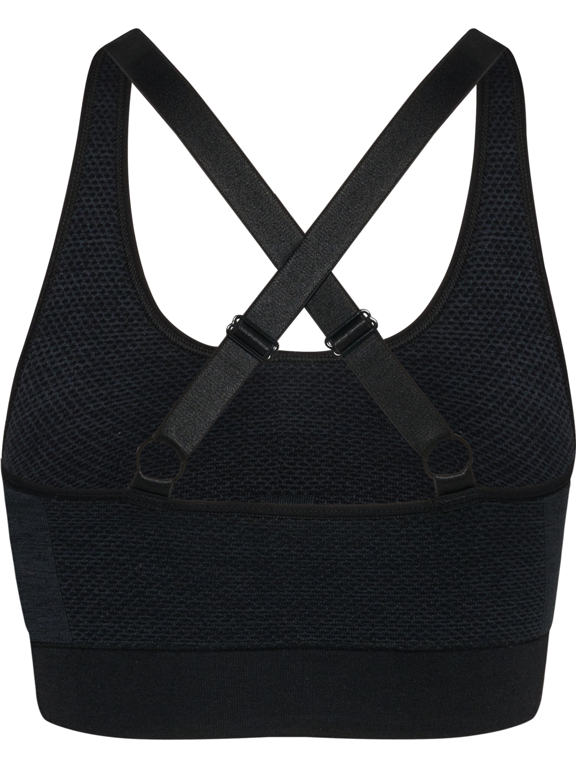 hmlMT SHINE SEAMLESS SPORTS BRA, BLACK MELANGE, packshot