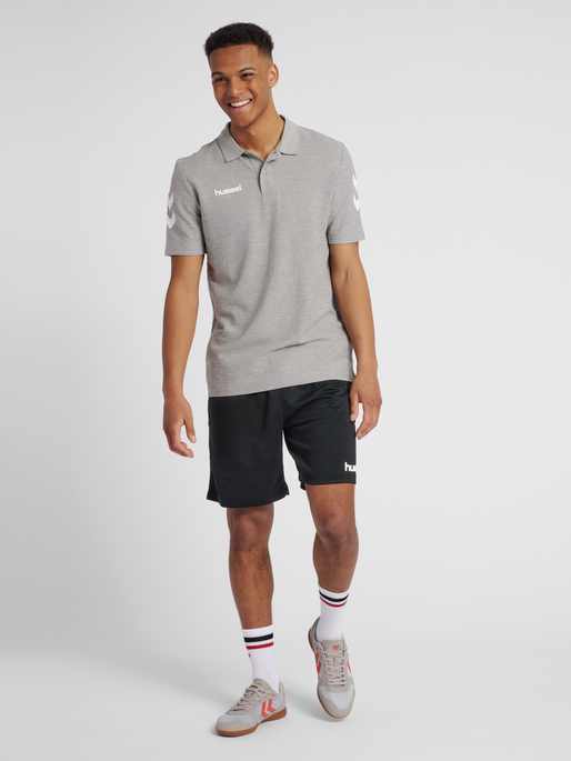 HMLGO COTTON POLO, GREY MELANGE, model