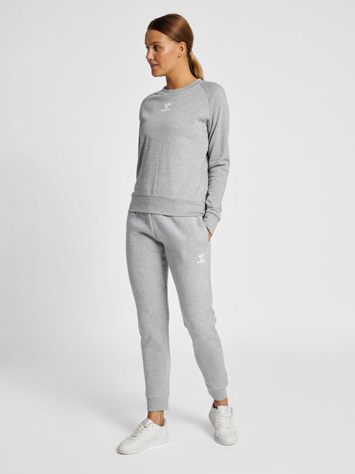 hmlMOVER COTTON CUFF PANTS WOMAN, GREY MELANGE, model