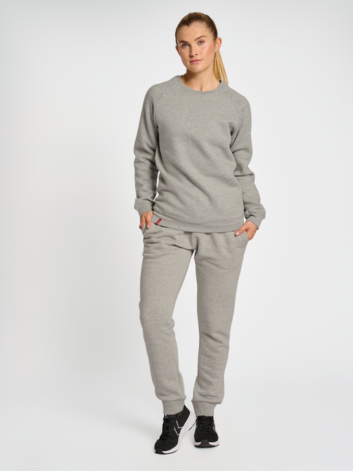 hmlRED HEAVY SWEATSHIRT WOMAN, GREY MELANGE, model