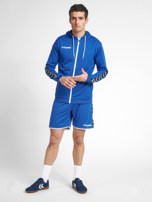 hmlAUTHENTIC POLY ZIP HOODIE, TRUE BLUE, model