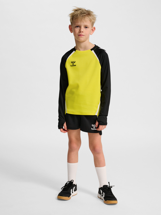 hmlLEAD 2.0 CREW SWEAT KIDS, BLAZING YELLOW/BLACK, model