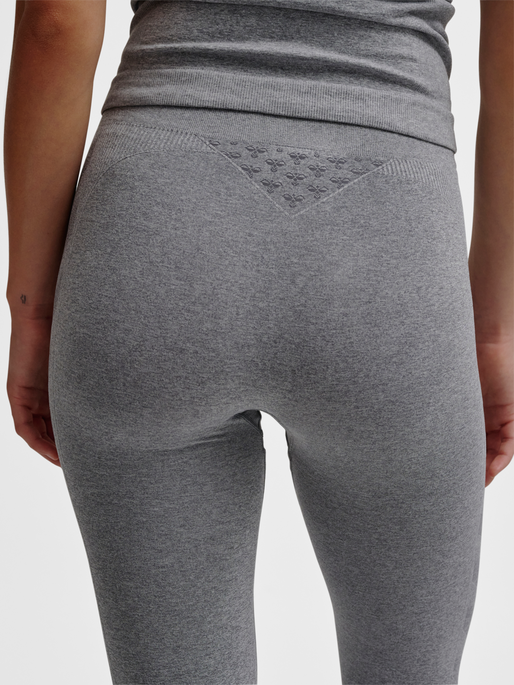 hmlCI SEAMLESS MID WAIST TIGHTS, GREY MELANGE, model
