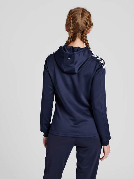 hmlCORE XK POLY SWEAT HOODIE WOMAN, MARINE, model