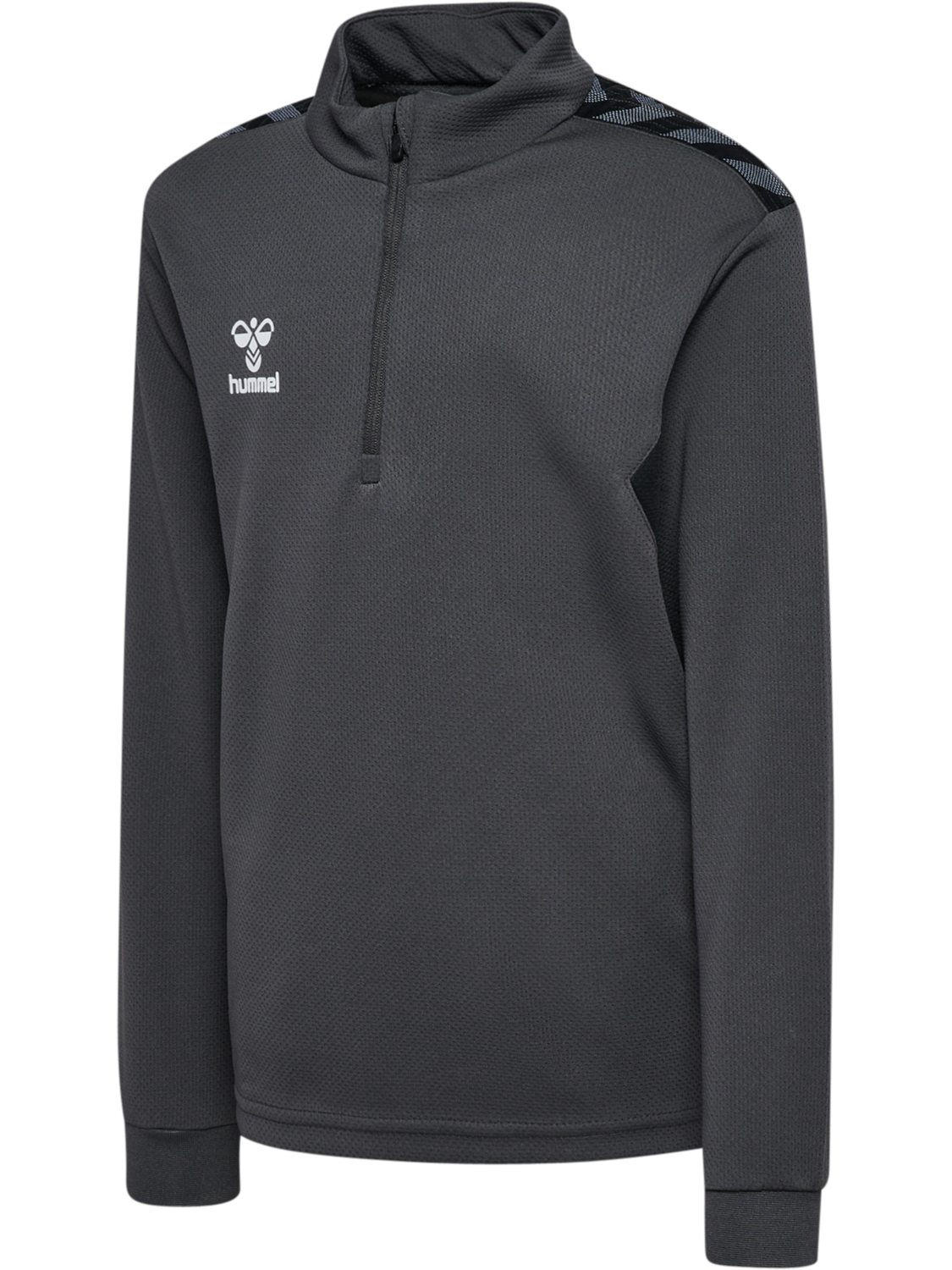 hmlAUTHENTIC HALF ZIP SWEAT KIDS, ASPHALT, packshot