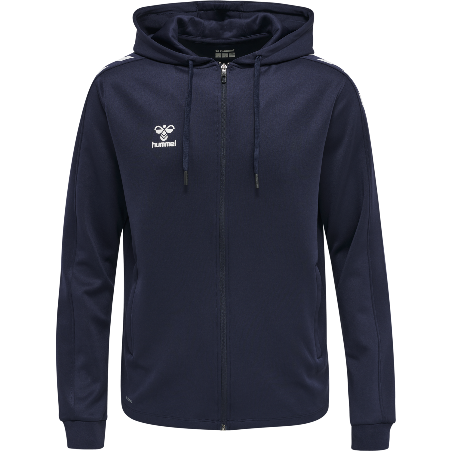 hmlCORE XK POLY ZIP HOOD SWEAT, MARINE, packshot