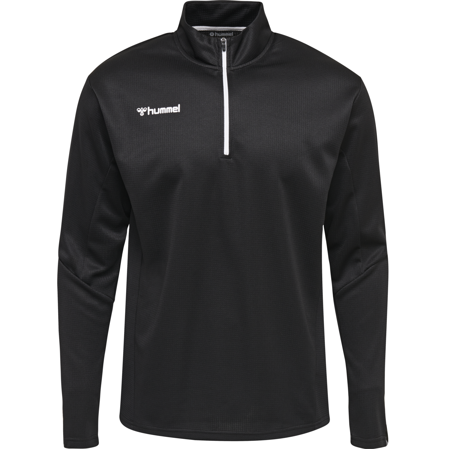 hmlAUTHENTIC KIDS HALF ZIP SWEATSHI, BLACK/WHITE, packshot