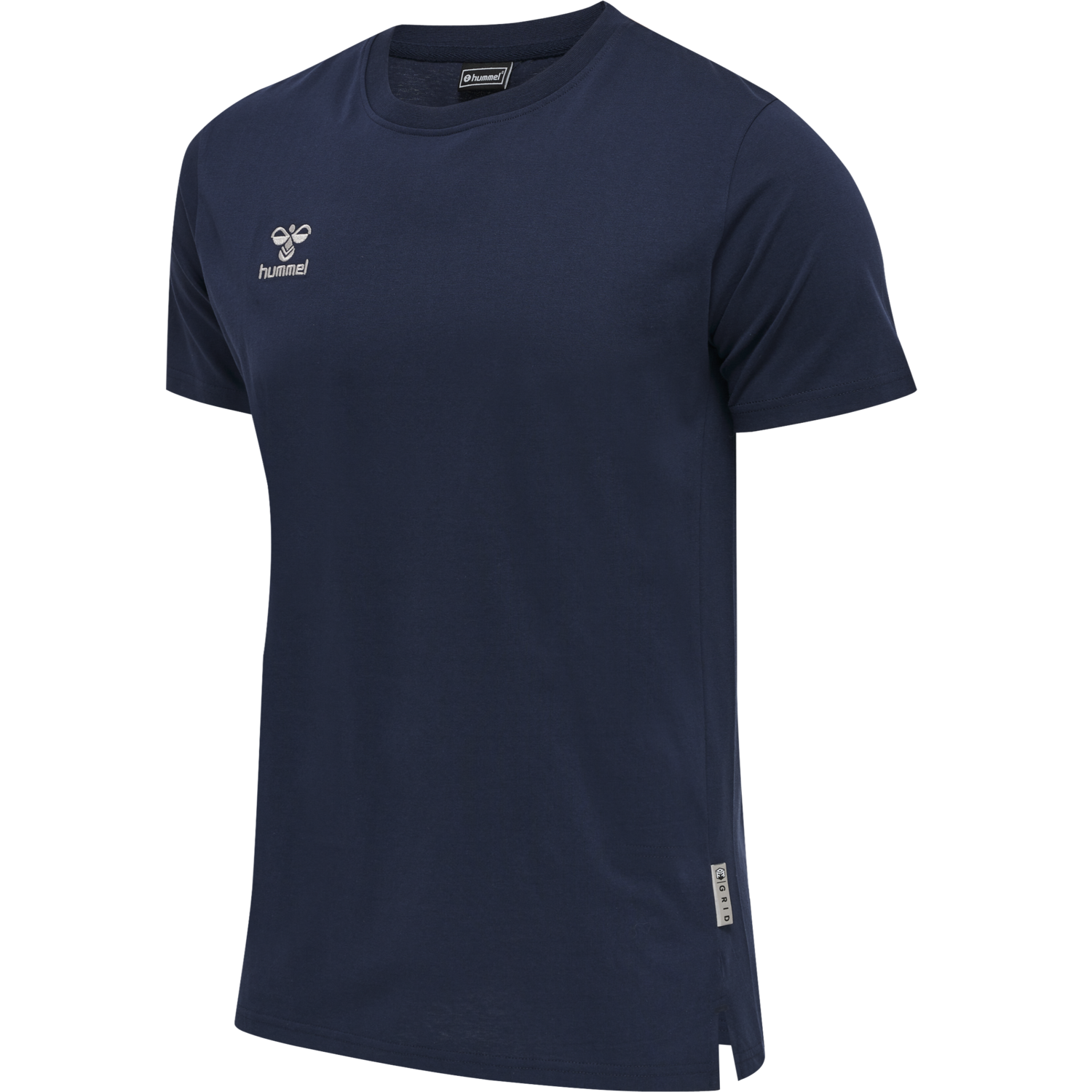 hmlMOVE GRID COTTON T-SHIRT S/S, MARINE, packshot