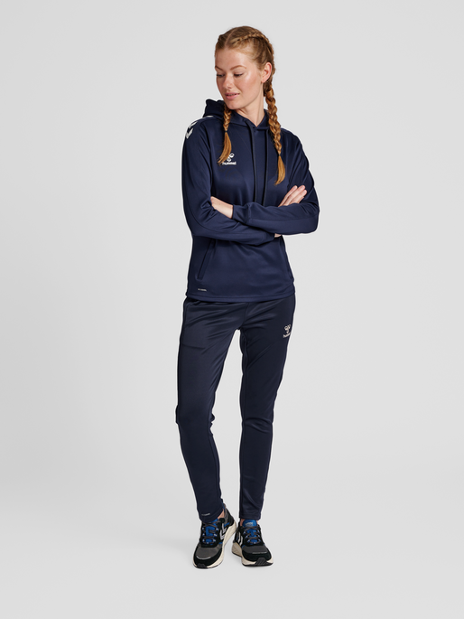 hmlCORE XK POLY SWEAT HOODIE WOMAN, MARINE, model