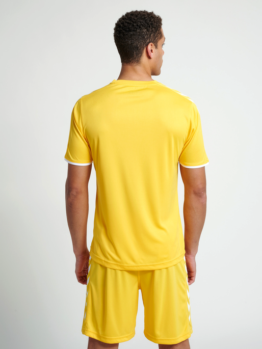 CORE SS POLY JERSEY, SPORTS YELLOW PR, model