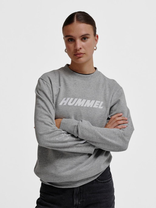 hmlELEMENTAL SWEATSHIRT, GREY MELANGE, model