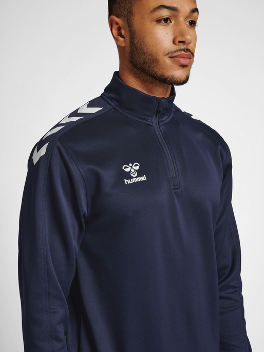 hmlCORE XK HALF ZIP POLY SWEAT, MARINE, model
