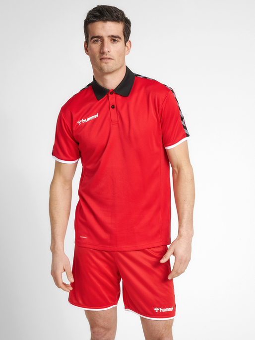hmlAUTHENTIC FUNCTIONAL POLO, TRUE RED, model