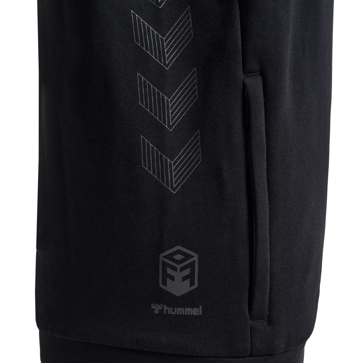 hmlOFFGRID HOODIE KIDS, JET BLACK/FORGED IRON, packshot
