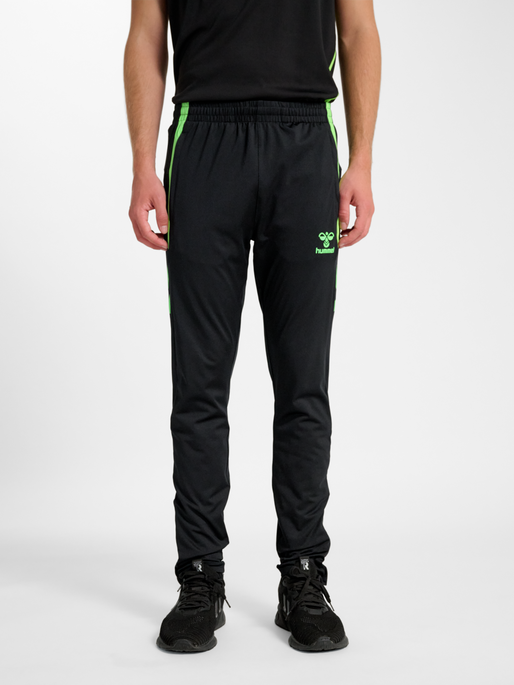 hmlLEAD 2.0 TRAINING PANTS, BLACK/GREEN GECKO, model
