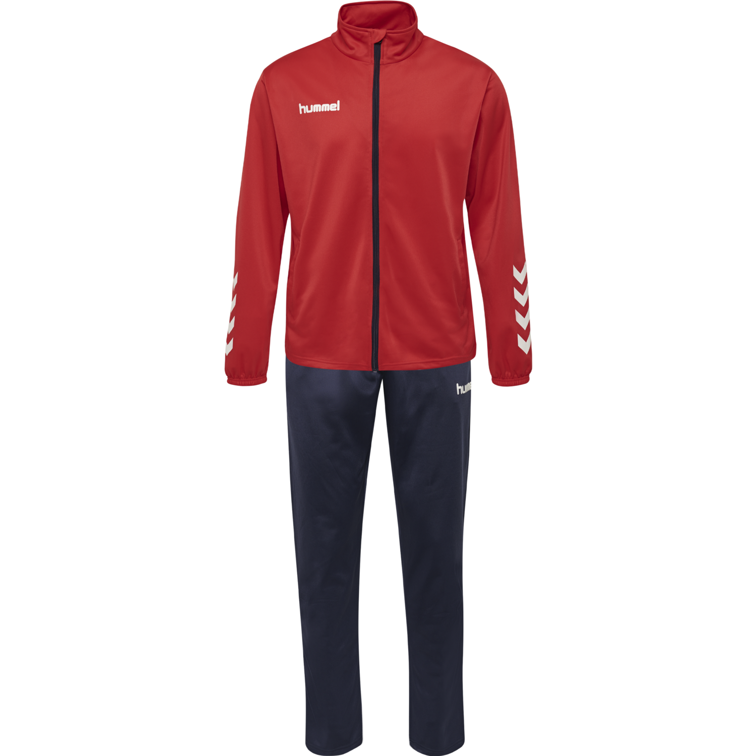 hmlPROMO POLY SUIT, TRUE RED/MARINE, packshot