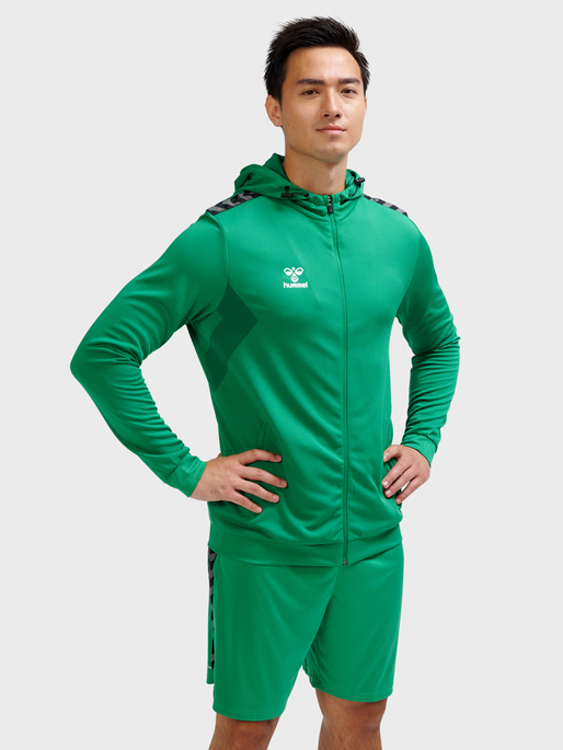 hmlAUTHENTIC PL ZIP HOODIE, JELLY BEAN, model