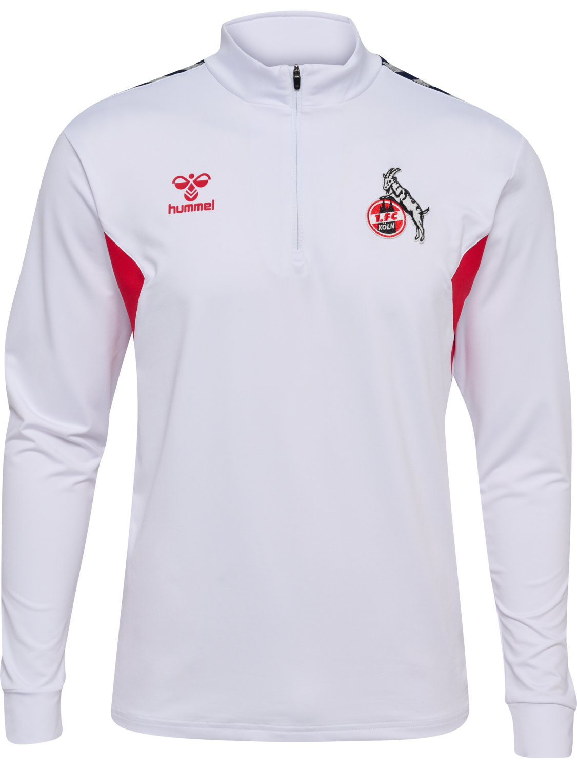 1FCK 23/24 WARM UP HALF ZIP, WHITE/TRUE RED, packshot