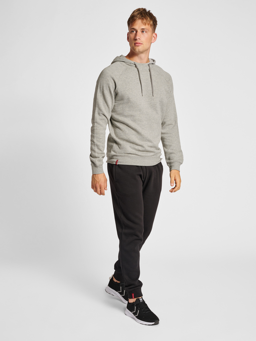 hmlRED CLASSIC HOODIE, GREY MELANGE, model