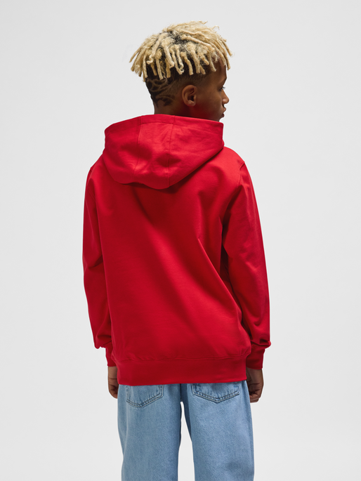 hmlGO 2.0 LOGO HOODIE KIDS, TRUE RED, model