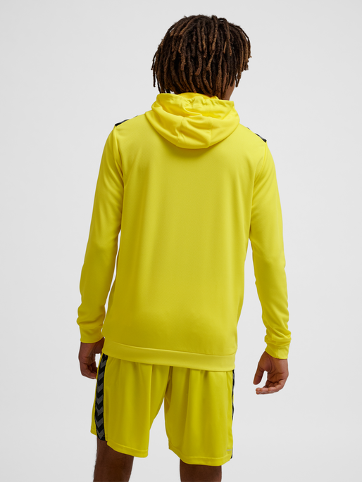 hmlAUTHENTIC PL ZIP HOODIE, BLAZING YELLOW, model