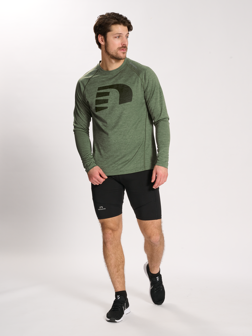 nwlORLANDO T-SHIRT L/S MEN, FOUR LEAF CLOVER MELANGE, model